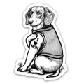 Dachshund with Tattoo - Dog Sticker