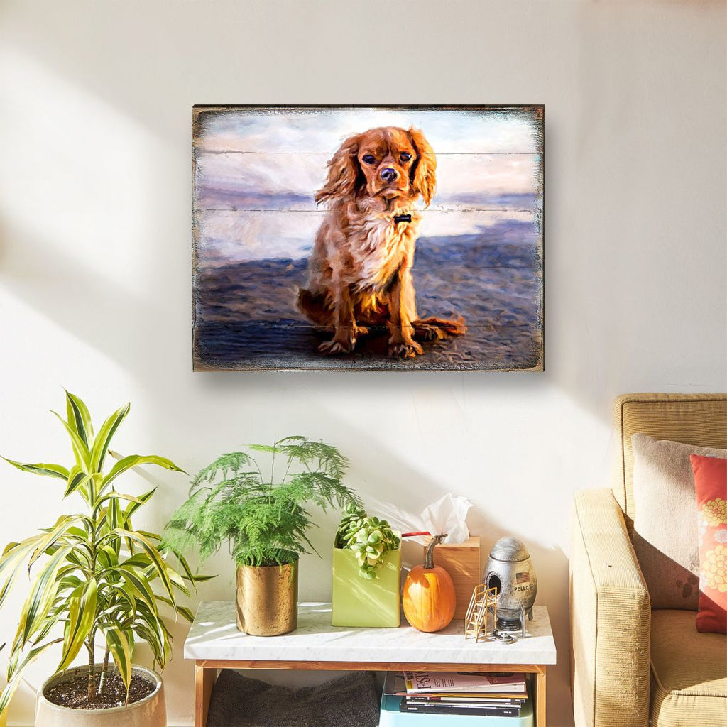 Alodie Small Dog Art Wooden Wall Art by Nature Wonders - Pets Dog and Cats Decor - 95345B