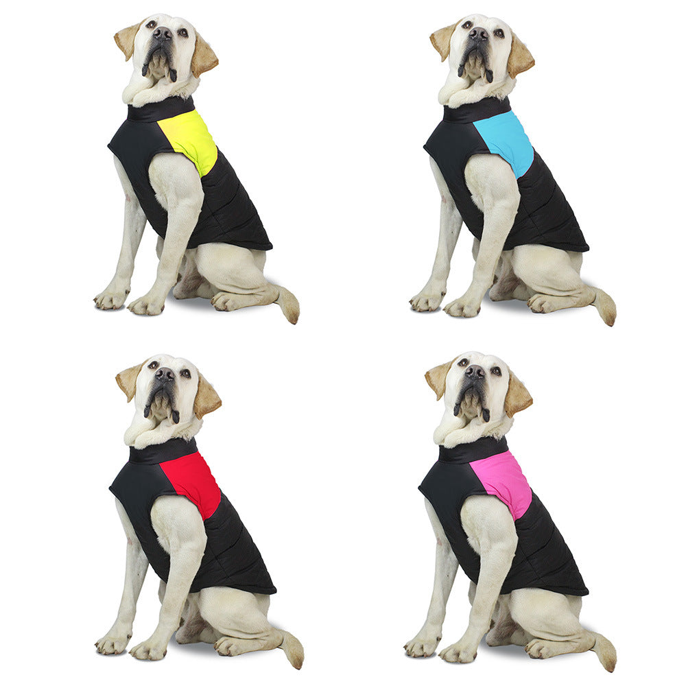 Winter Warm Pet Clothes Waterproof Dog Padded Vest Zipper Jacket Coat For Small Medium Large Dogs Labrador Husky
