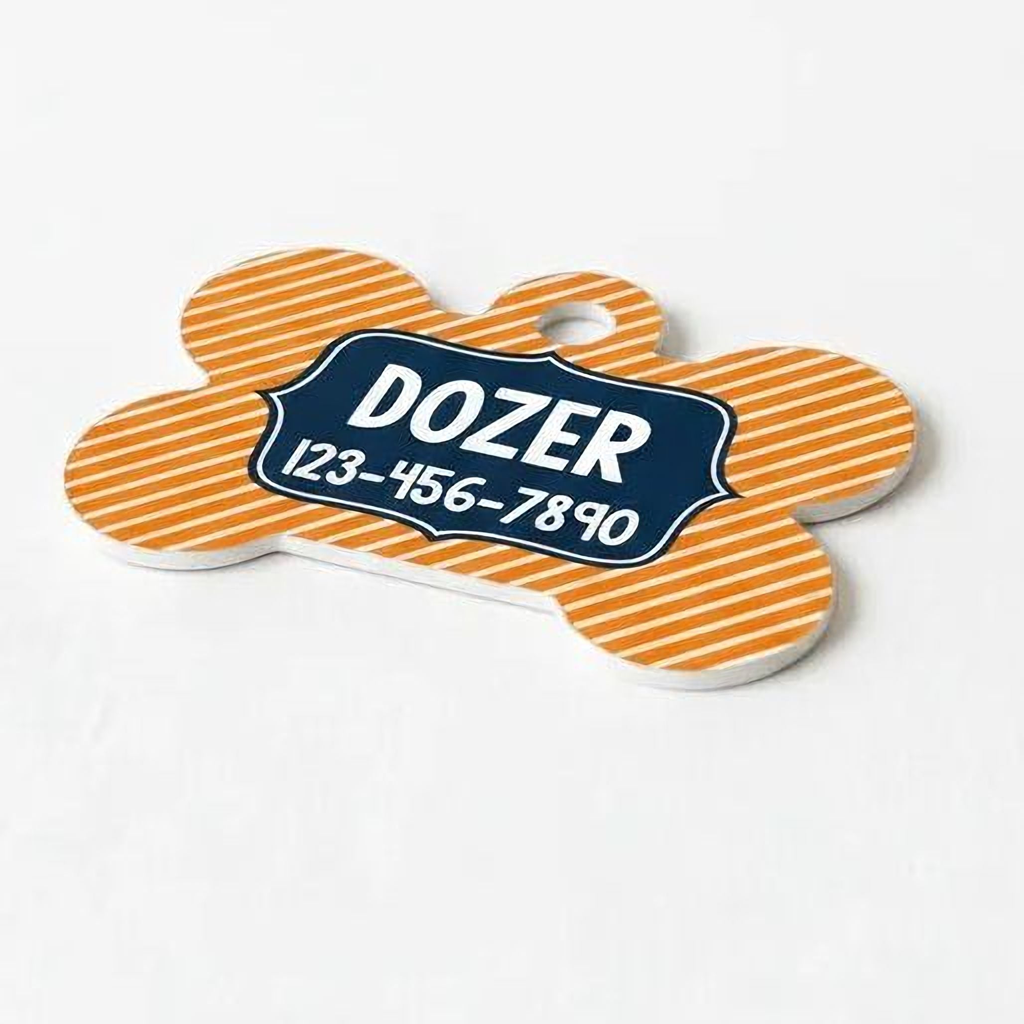 Personalized Dog Tag - Custom Dog Collar Bone Shaped Tag with Vibrant Print