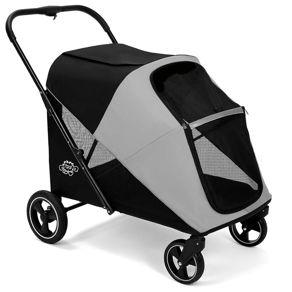 Pet Stroller 4 Wheel Dog Cat Foldable Removable Carrier 33lb Black
