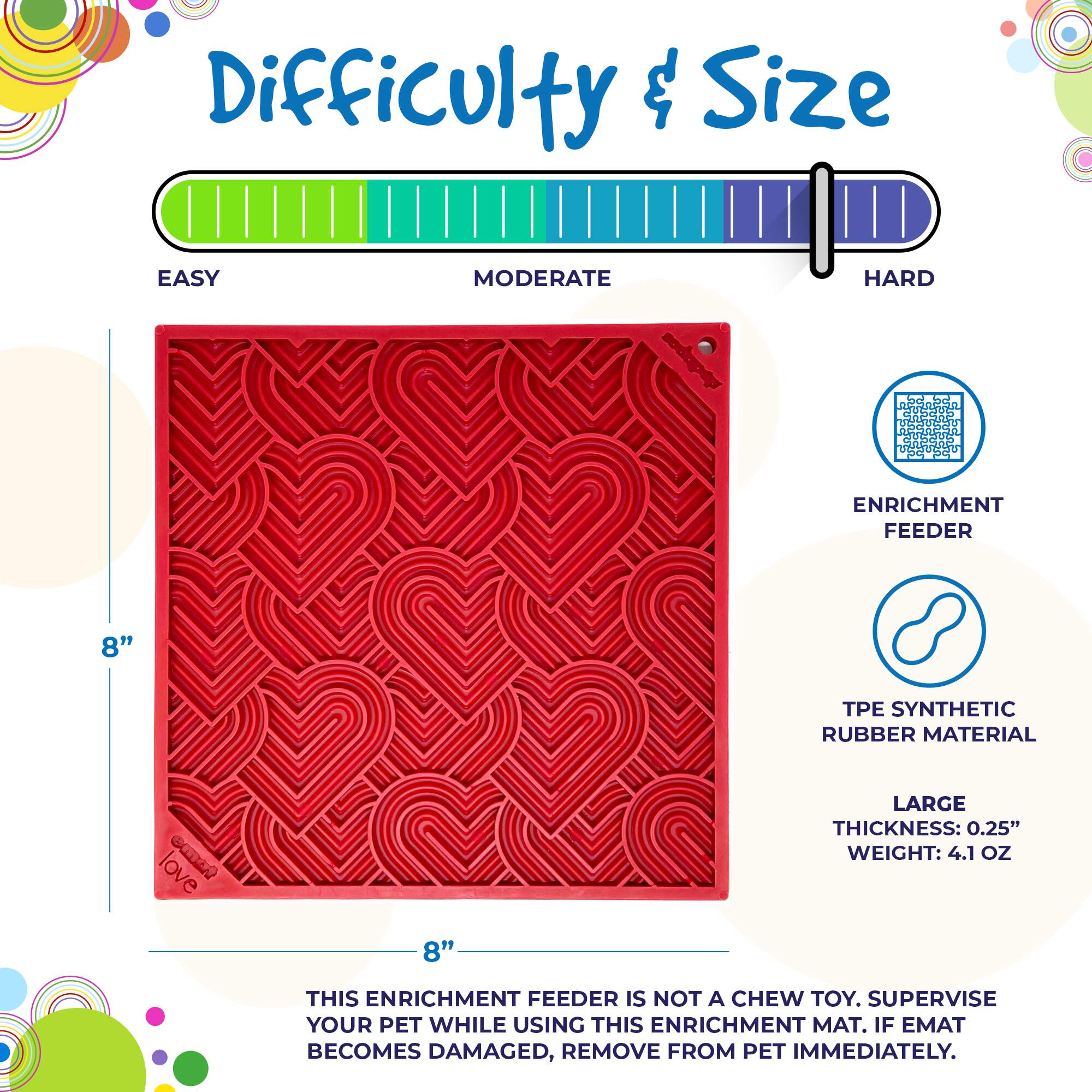 Love eMat - Enrichment Lick Mat for Dogs and Cats| Heart Design | SodaPup