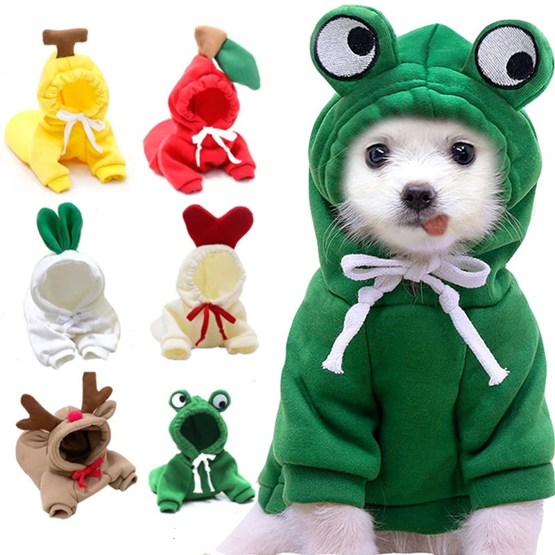 Cute Fruit Dog Hoodie Sweater — 7 Styles, Sizes XS–2XL
