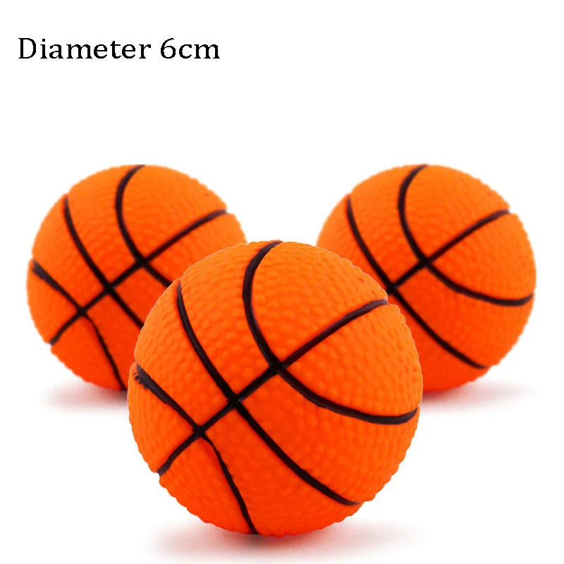 Squeaky Pet Dog Ball Toy for Small Dogs | Interactive Rubber Chew Toy