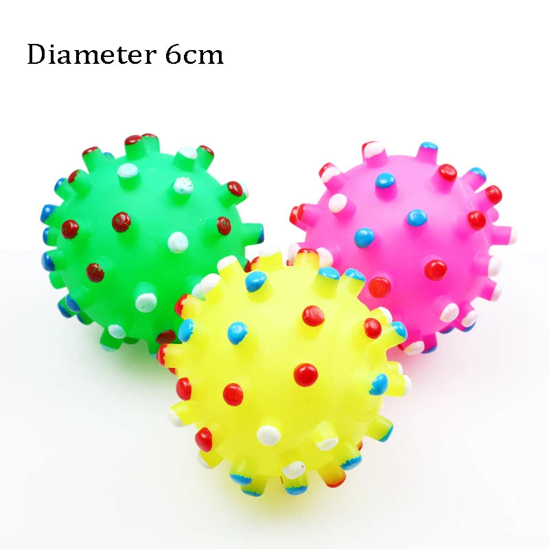 Squeaky Pet Dog Ball Toy for Small Dogs | Interactive Rubber Chew Toy