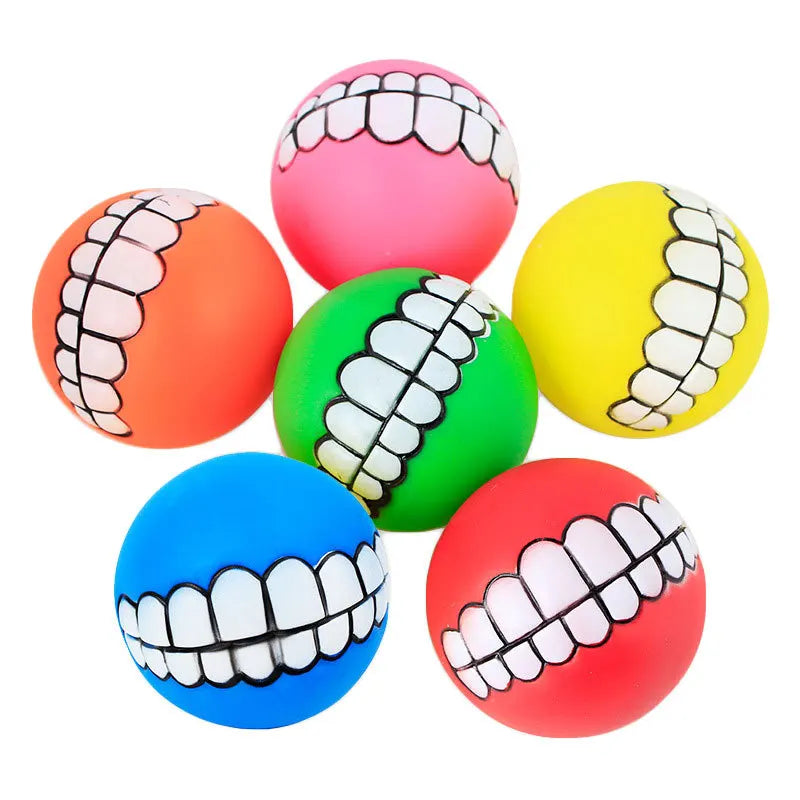 Squeaky Pet Dog Ball Toy for Small Dogs | Interactive Rubber Chew Toy