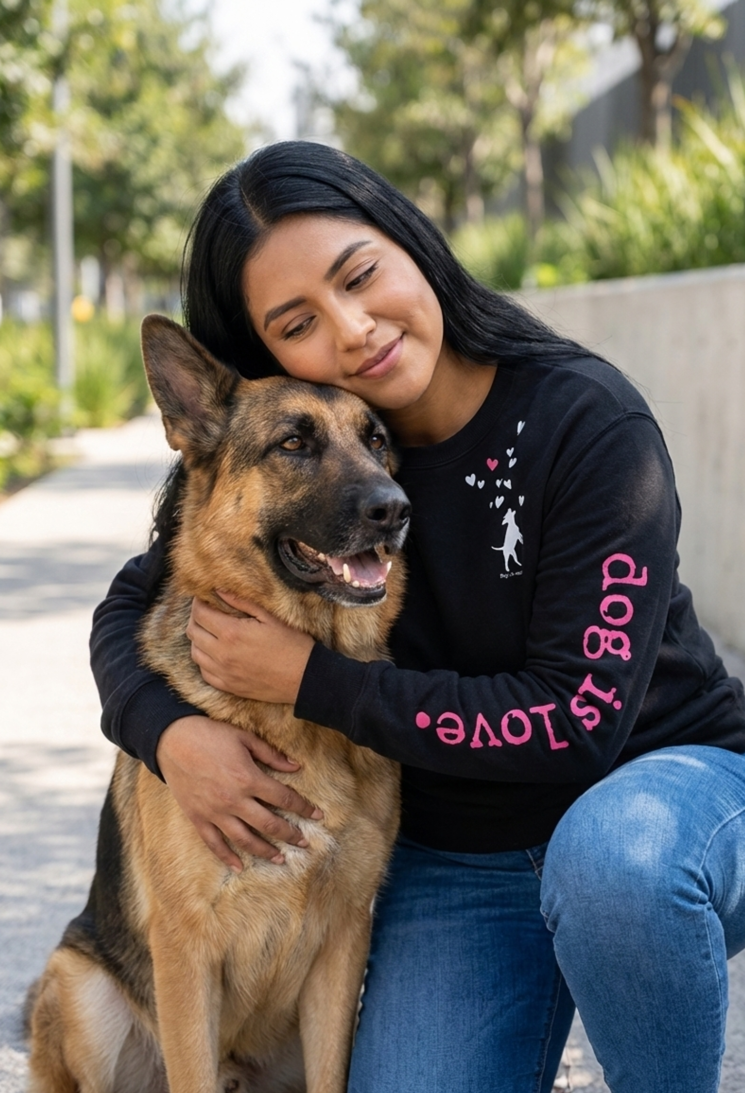Crewneck Fleece: Dog is Love (Black)