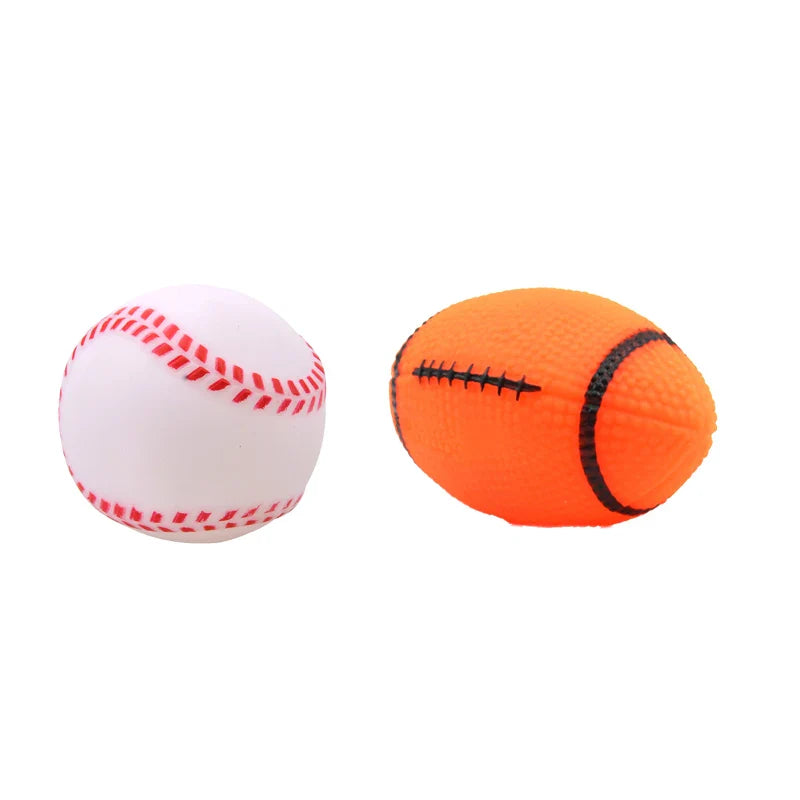 Squeaky Pet Dog Ball Toy for Small Dogs | Interactive Rubber Chew Toy