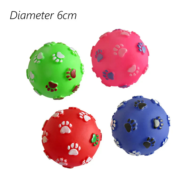 Squeaky Pet Dog Ball Toy for Small Dogs | Interactive Rubber Chew Toy