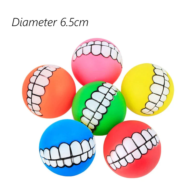 Squeaky Pet Dog Ball Toy for Small Dogs | Interactive Rubber Chew Toy