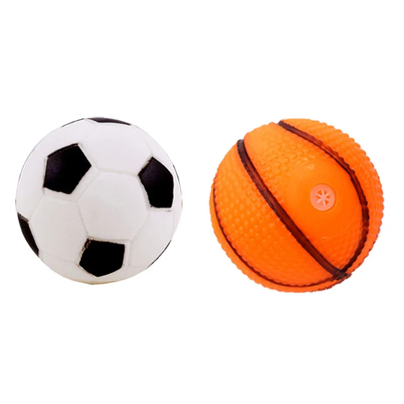 Squeaky Pet Dog Ball Toy for Small Dogs | Interactive Rubber Chew Toy
