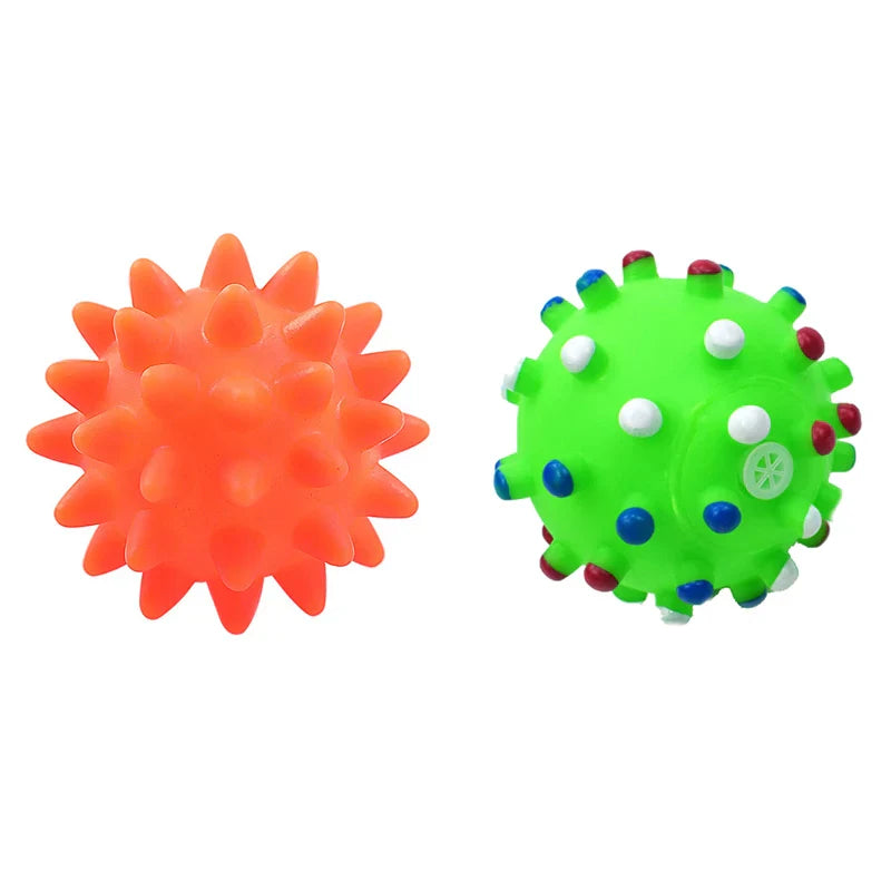 Squeaky Pet Dog Ball Toy for Small Dogs | Interactive Rubber Chew Toy