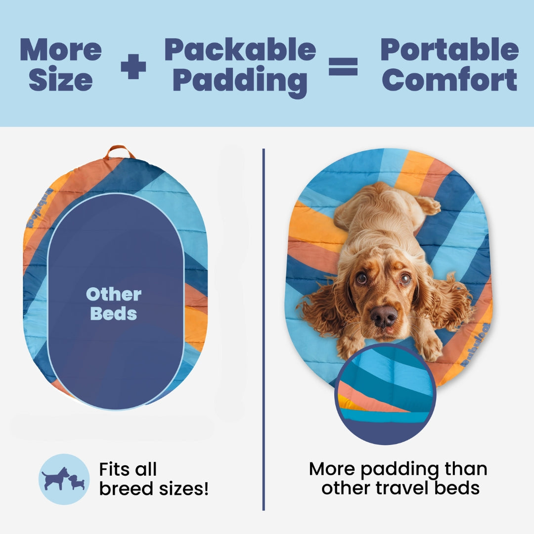 Travel Dog Bed - Foldable & Packable for Travel, Road Trip, Camping