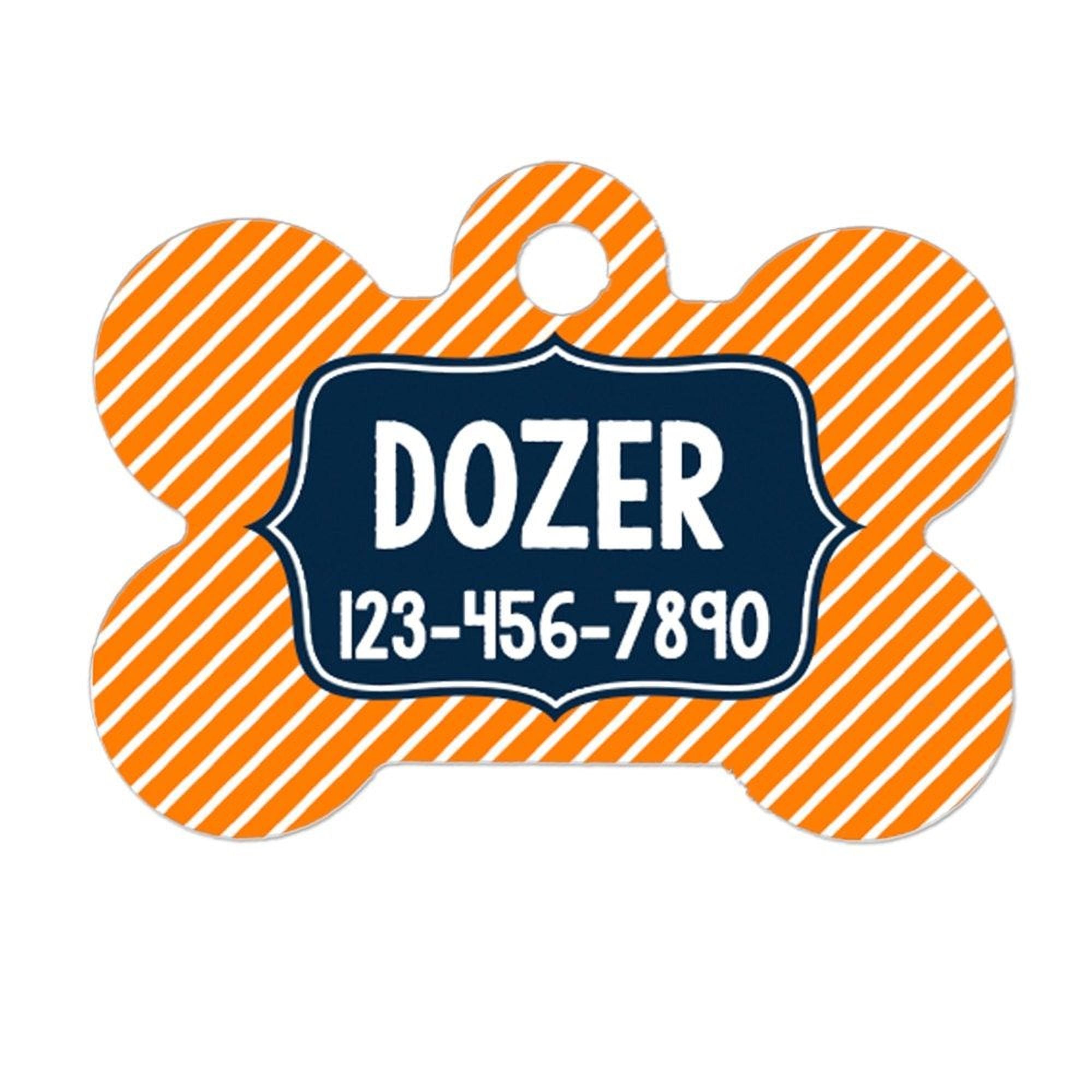 Personalized Dog Tag - Custom Dog Collar Bone Shaped Tag with Vibrant Print