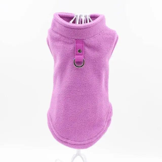Blank Dog Vest Soft Fleece Clothes For Small Dogs Solid Candy Color Dog T Shirt With Dog Harness Leash Dog Cold Weather Coat Warm Dog Jumpers Soft Fleece Vest Jacket with Leash Ring Costume for Puppy Small Dogs