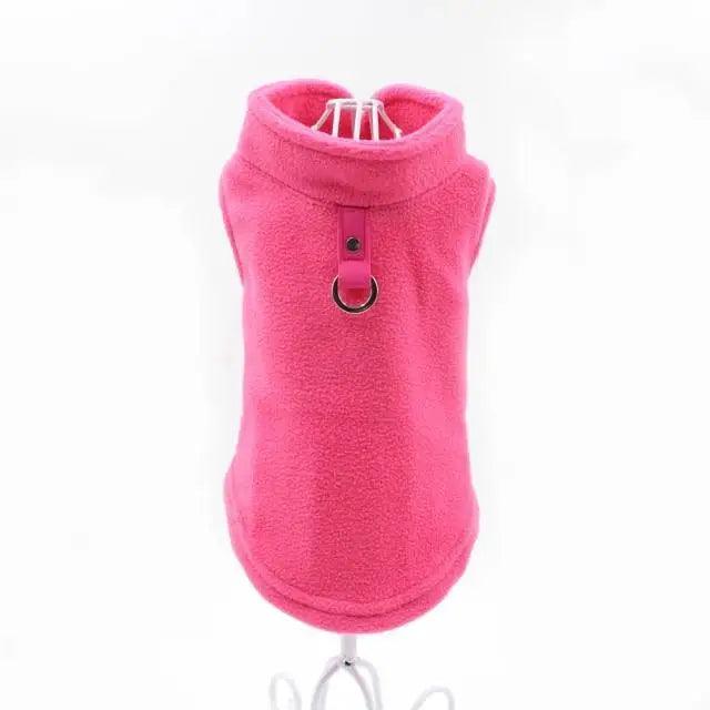Blank Dog Vest Soft Fleece Clothes For Small Dogs Solid Candy Color Dog T Shirt With Dog Harness Leash Dog Cold Weather Coat Warm Dog Jumpers Soft Fleece Vest Jacket with Leash Ring Costume for Puppy Small Dogs