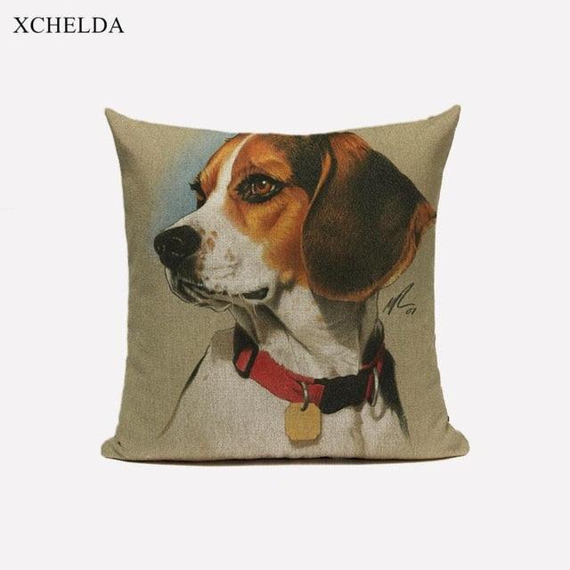 Cute Dog Pillow Cover Beagle Water Color Animal Pillowcases 45*45 40*40 For Children Kids Room Decor Cushion Cover