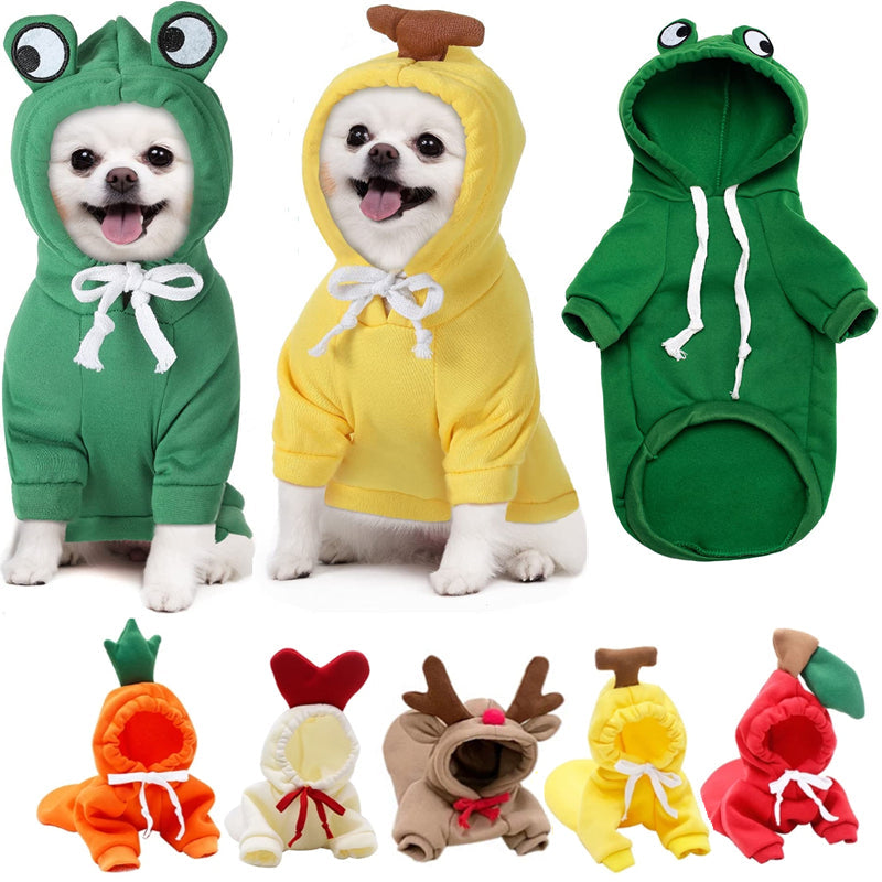 Cute Fruit Dog Hoodie Sweater — 7 Styles, Sizes XS–2XL