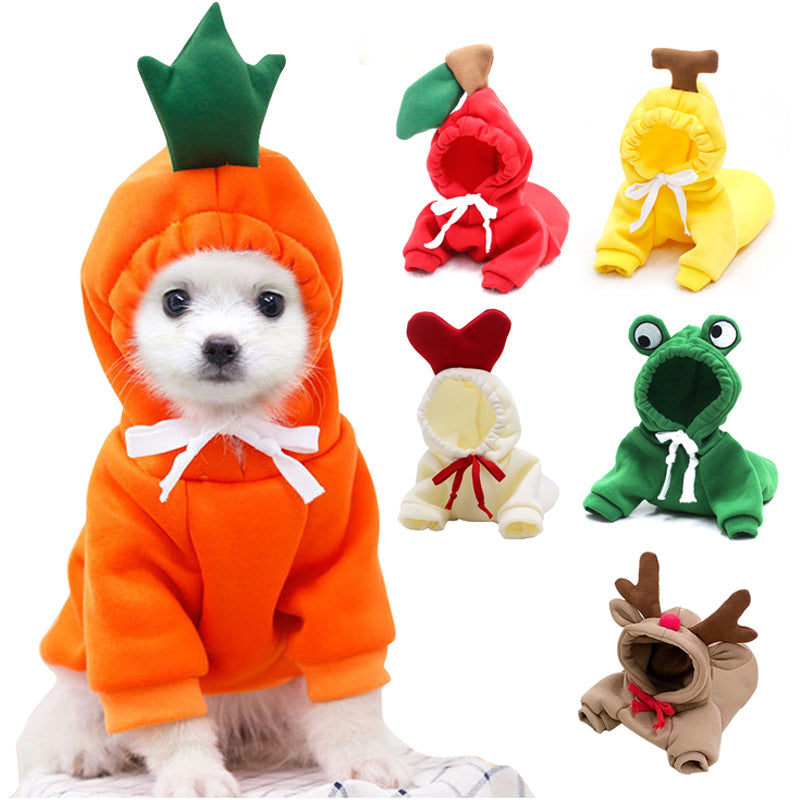 Cute Fruit Dog Hoodie Sweater — 7 Styles, Sizes XS–2XL