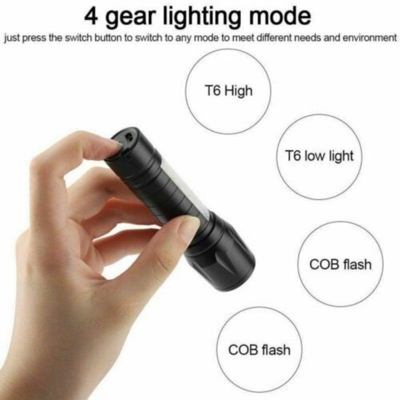 Flashlights Rechargeable USB Portable Super Bright Waterproof Zoomable Portable  LED Focus Flashlight Mini Torch Tactical Flash Light Torch Light  Camping Hiking
