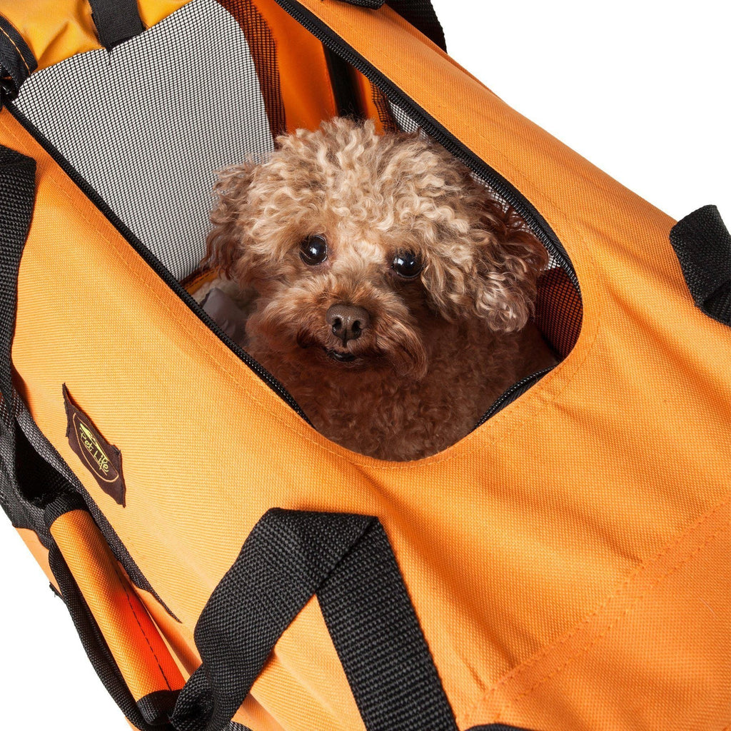 Pet Life ® '360° Vista View' Zippered Soft Folding Collapsible Durable Metal Framed Pet Dog Crate House Carrier