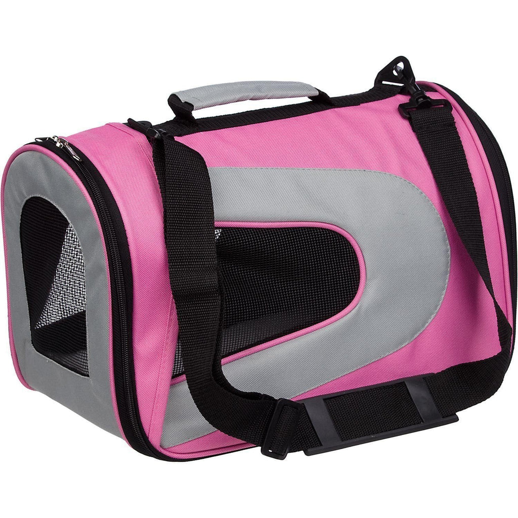 Pet Life ® Sporty Mesh Airline Approved Zippered Folding Collapsible Travel Pet Dog Carrier