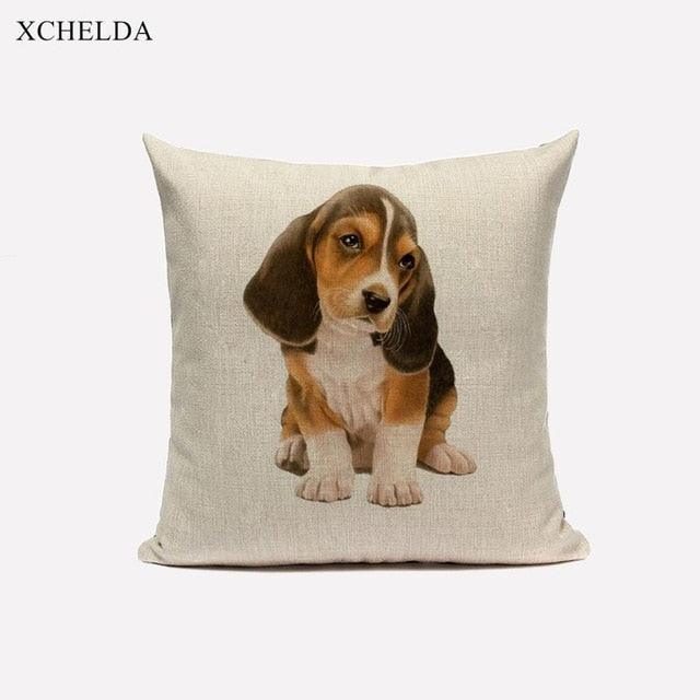 Cute Dog Pillow Cover Beagle Water Color Animal Pillowcases 45*45 40*40 For Children Kids Room Decor Cushion Cover