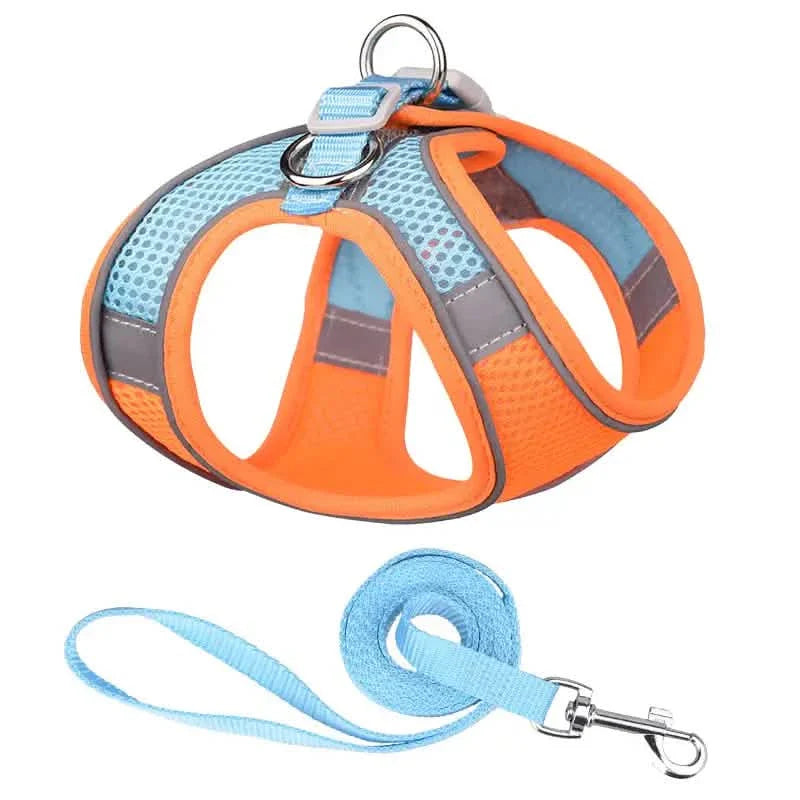 Reflective Dogs Harness with Leash Adjustable Harness Vest Breathable Collars